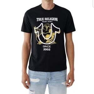True Religion SS Hitchhike Buddha Short Sleeve Black Tee NWT size XL